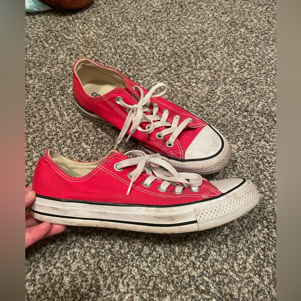 Converse Red Canvas All Star Shoes